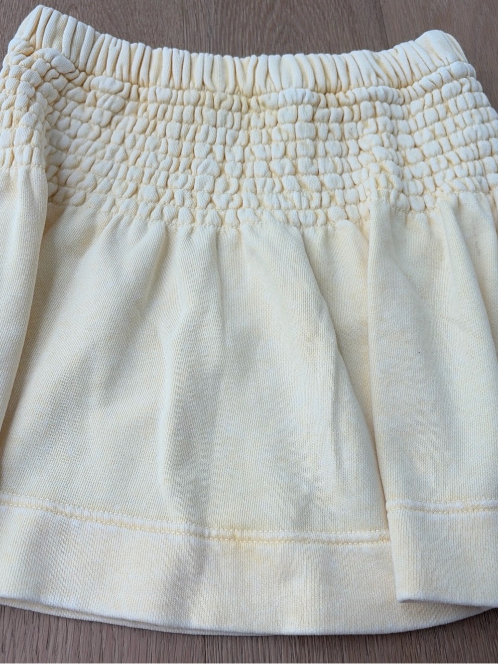 aerie Light Yellow Smocked Mini Skirt